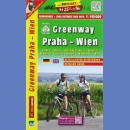 Greenway: Praga-Wiedeń. Mapa rowerowa 1:110 000.