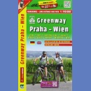 Greenway: Praga-Wiedeń. Mapa rowerowa 1:110 000.