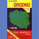 Grodno N-34-83/84<BR>Mapa topograficzna 1:100 000. Wydanie turystyczne 