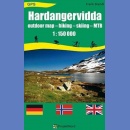 Hardangervidda. Mapa turystyczna 1:150 000. Foliowana