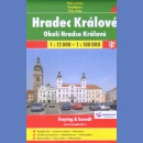 Hradec Kralove. Plan miasta 1:12 000. Okolice Hradca Kralove Mapa 1:100 000.