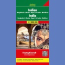 Indie, Nepal, Bangladesz, Butan, Sri Lanka. Mapa samochodowa 1:2 000 000.