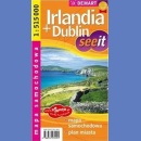 Irlandia. Dublin. Mapa samochodowa 1:515 000. Plan miasta 1:17 500.