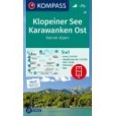 Jezioro Klopeiner, Karawanki Wschodnie (Klopeiner See, Karawanken Ost).  Mapa turystyczna 1:50 000 laminowana