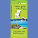 Jukatan, Region Majów, Belize (Youcatan, Mayan Region, Belize). Mapa samochodowa 1:700 000.
