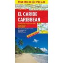 Karaiby (El Caribe, Caribbean). Honduras, Nikaragua, Kostaryka, Panama. Mapa samochodowa 1:2 500 000.