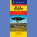 Kenia, Tanzania. Mapa turystyczna 1:2 500 000