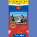Kirgistan (Kyrgyzstan). Mapa geograficzno-drogowa 1:1 750 000.