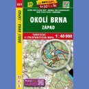 451 Okolice Brna, zachód (Okolí Brna zapad). Mapa turystyczna 1:40 000.