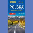 Polska. Mapa samochodowa 1:650 000 foliowana.