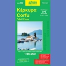 Korfu (Kerkira). Mapa turystyczna 1:65 000.