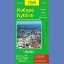 Kythira (Kythera, Kitera). Mapa turystyczna 1:50 000.
