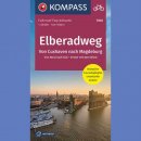 Łabski Szlak Rowerowy (Elberadweg 2): Cuxhaven-Magdeburg. Mapa rowerowa 1:50 000