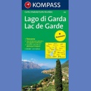 Lago di Garda (Jez. Garda). Mapa samochodowa 1:125 000 z panoramą.