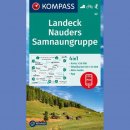 Landeck, Nauders, Samnaungruppe. Mapa turystyczna 1:50 000 wodoodporna.
