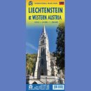 Liechtenstein, Zachodnia Austria (Liechtenstein & Western Austria). Mapa samochodowa 1:26 000/1:380 000.