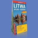 Litwa. Mapa samochodowa 1:700 000. Wilno, Kowno. Plany miast 1:10 000.