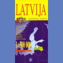 Łotwa (Latvija). Mapa samochodowa 1:500 000