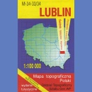 Lublin M-34-33/34<BR>Mapa topograficzna 1:100 000. Wydanie turystyczne 