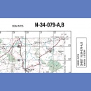 Mrągowo N-34-079-A,B. Mapa topograficzna 1:50 000 Układ UTM