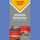 Namibia, Botswana. Mapa 1:1 500 000. Travel Map 