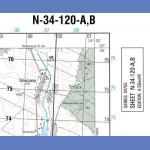 Narew. Mapa topograficzna 1:50 000. Układ UTM - Arkusz N-34-120-A,B