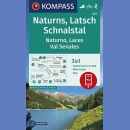 Naturns/Naturno, Latsch/Laces, Schnalstal/Val Senales. Mapa turystyczna 1:25 000