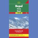 Nepal. Mapa samochodowa 1:700 000.