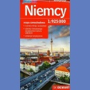 Niemcy. Mapa samochodowa 1:925 000. Plastik