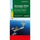 Norwegia ark. 2. - Środkowa. Trondheim, Lillehammer, Alesund. Mapa samochodowa 1:250 000.