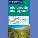 Oberengadin, Alta Engadina. Mapa turystyczna 1:50 000 foliowana