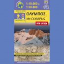 Olimp (Mt Olympus). Mapa topograficzna 1:25 000.