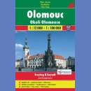 Ołomuniec (Olomouc). Plan miasta 1:12 000. Okolice Ołomuńca. Mapa 1:100 000.