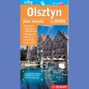 Olsztyn +6. Plan miasta 1:20 000 Plastik