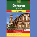Ostrawa i okolice (Ostrava). Plan miasta 1:18 000. Mapa 1:100 000.