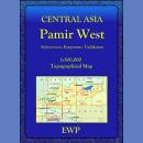 Pamir Zachodni (Pamir West). Mapa topograficzna 1:500 000