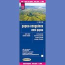 Papua Nowa Gwinea, Indonezja: Zachodnia Papua, Molukken. Mapa drogowa 1:2 000 000.