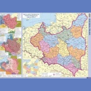 Polska 1930 r. Mapa ścienna fizyczno-administracyjna 1:1 500 000.