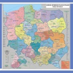 Polska - Kościół rzymskokatolicki. Mapa administracyjna 1:500 000. Mapa ścienna.