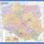 Polska. Mapa administracyjna 1:500 000. Mapa ścienna.