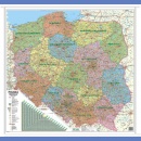 Polska. Mapa drogowo-administracyjna 1:750 000. Mapa ścienna.