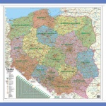 Polska. Mapa drogowo-administracyjna 1:750 000. Mapa ścienna.