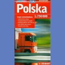 Polska TIR. Mapa 1:750 000 dla zawodowców TIR. plastik