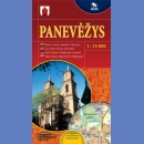 Poniewież (Panevėžys). Plan miasta 1:15 000.