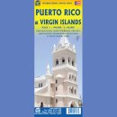 Portoryko, Wyspy Dziewicze (Puerto Rico, Virgin Islands). Mapa samochodowa 1:190 000/1:85 000 wodoodporna.