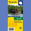 Rospuda. Szlak kajakowy: Czarne-Augustów. Mapa turystyczna 1:85 000