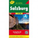 Salzburg Land (Salzbourg, Salisburgo, Salzburgo). Mapa samochodowa i turystyczna 1:150 000