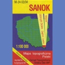 Sanok M-34-93/94<BR>Mapa topograficzna 1:100 000. Wydanie turystyczne 