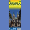 Sao Paulo, Brazylia - Południowe Wybrzeże. Plan 1:12 000. Mapa 1:2 200 000.