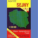 Sejny N-34-71/72<BR>Mapa topograficzna 1:100 000. Wydanie turystyczne 